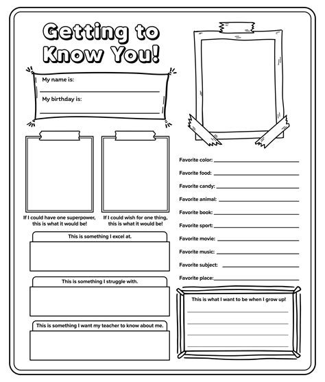 Getting To Know You Printable Worksheet High School