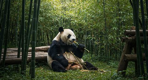 Giant Panda Eating Bamboo