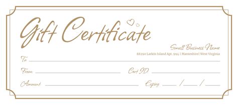 Gift Certificate Template Free