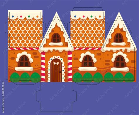 Gingerbread House Box Template