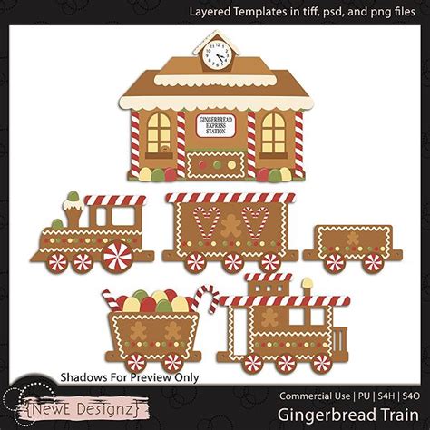 Gingerbread Train Template