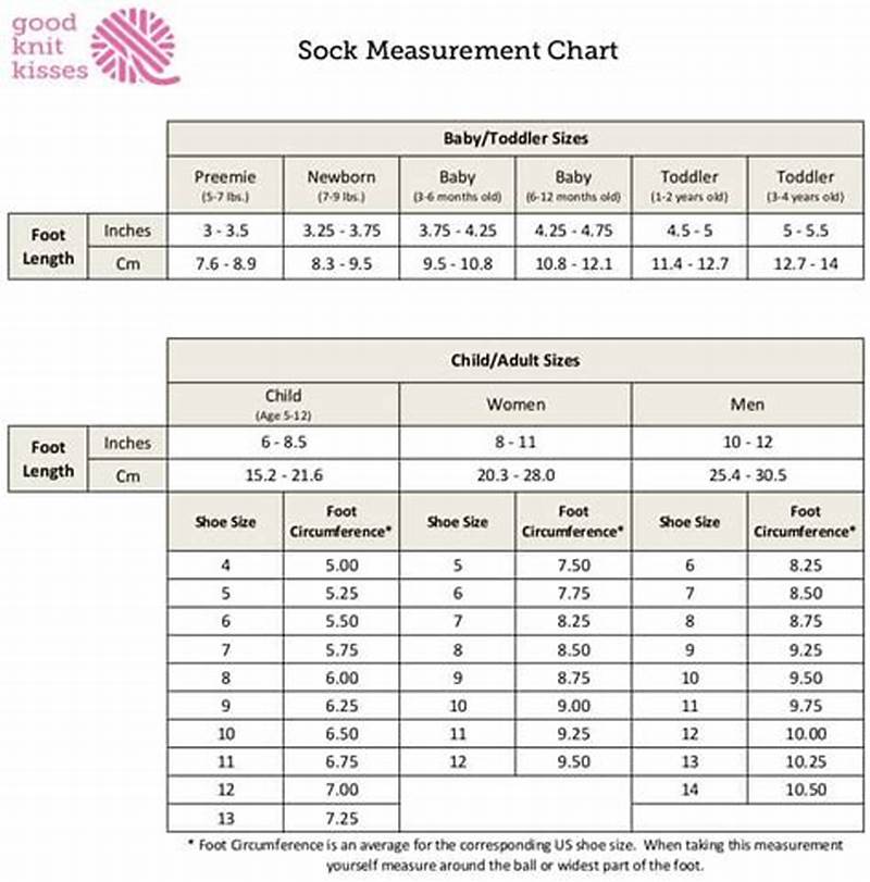 Girls Socks Size Chart