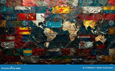 Global map with various flags