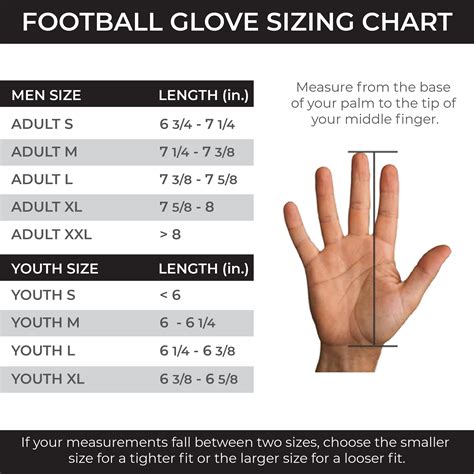 Glove Size Chart Football