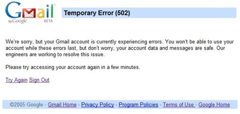 Gmail Error