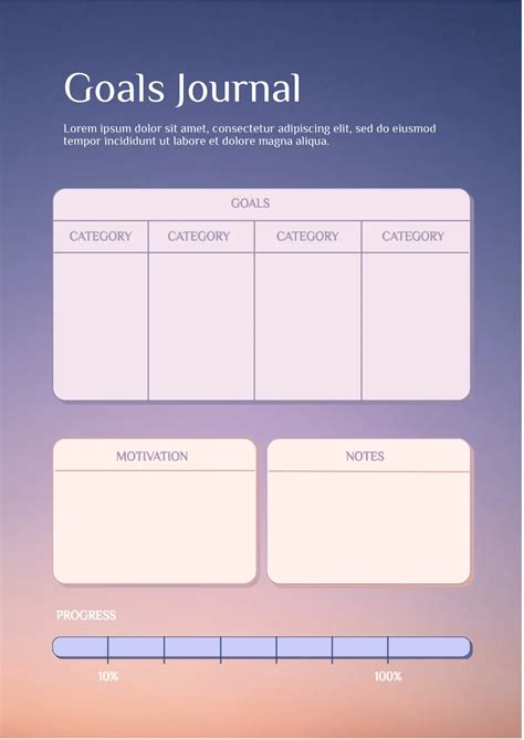 Goal Journal Template