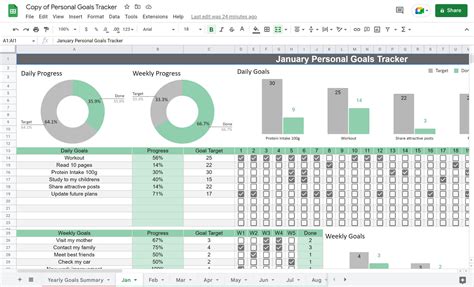 Goal Tracking Template Excel