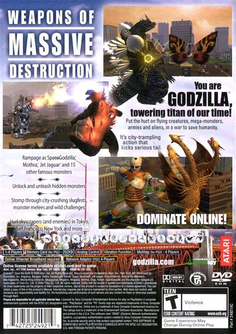 Godzilla Save the Earth PS2