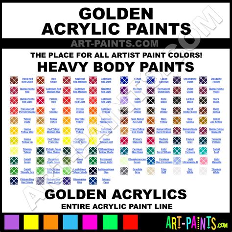 Golden Heavy Body Acrylics Color Chart
