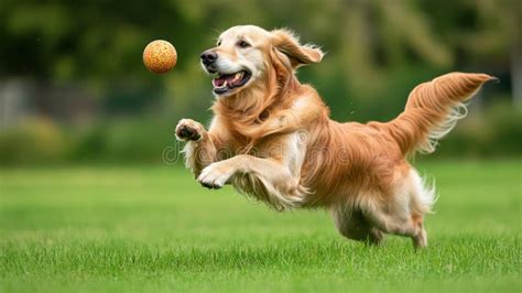 Golden Retriever playing fetch