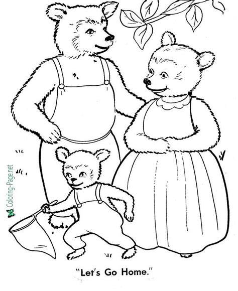 Goldilocks And The Three Bears Coloring Pages Free Printable