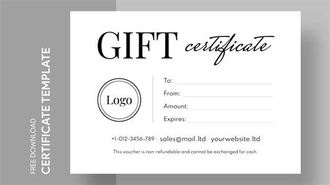 Google Doc Gift Certificate Template