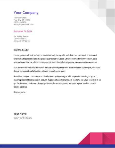 Google Doc Letter Template