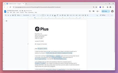 Google Doc Letterhead Template