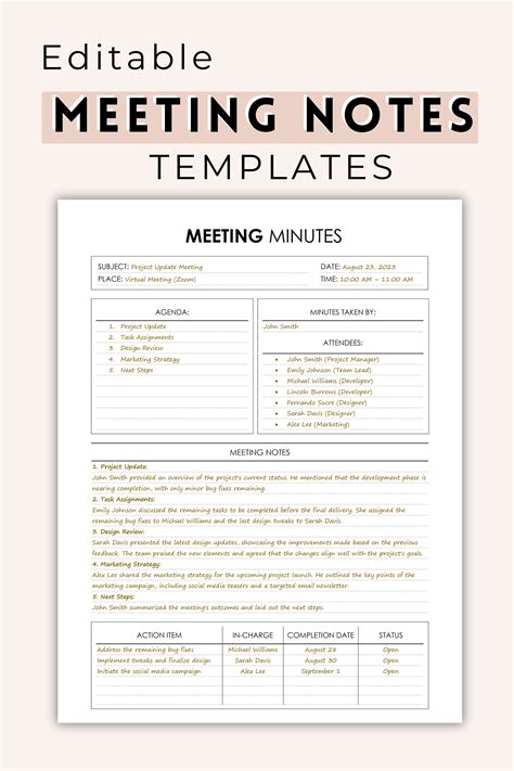 Google Doc Meeting Notes Template