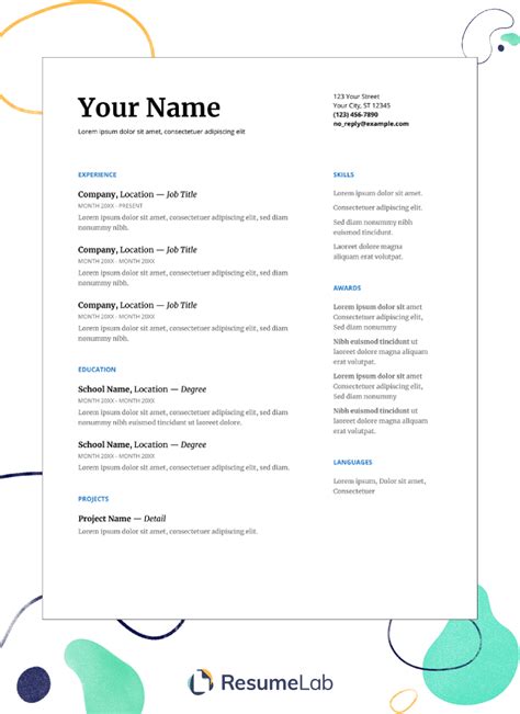 Google Doc Resume Templates Free