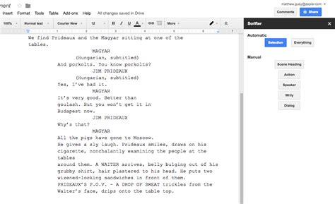 Google Doc Screenplay Template