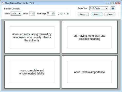 Google Docs Flash Card Template