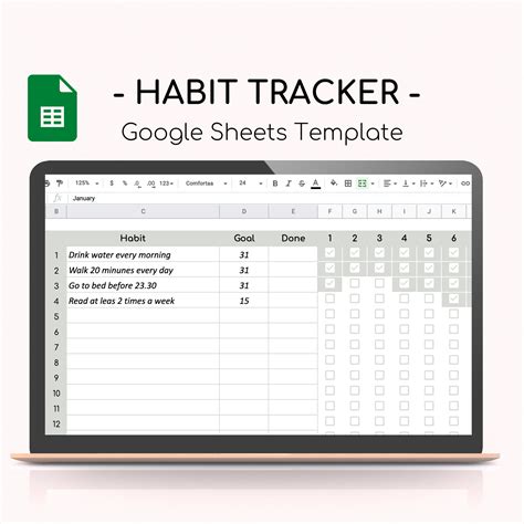 Google Docs Habit Tracker Template