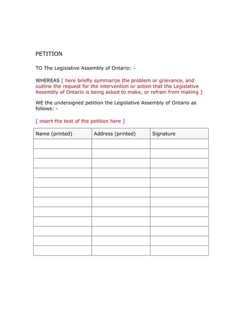 Google Docs Petition Template