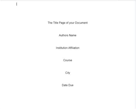 Google Docs Title Page Template
