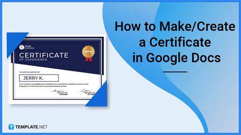 Google Document Certificate Template