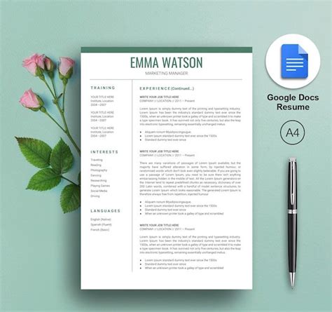 Google Drive Cv Template