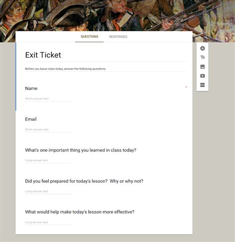 Google Form Exit Ticket Template