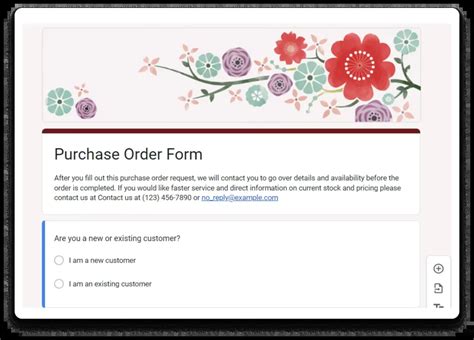 Google Form Order Template