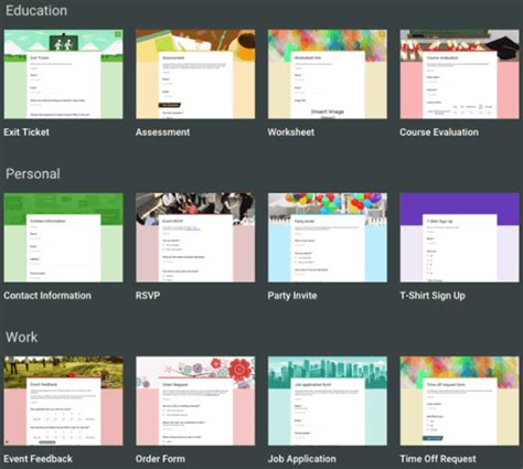 Google Forms Free Templates