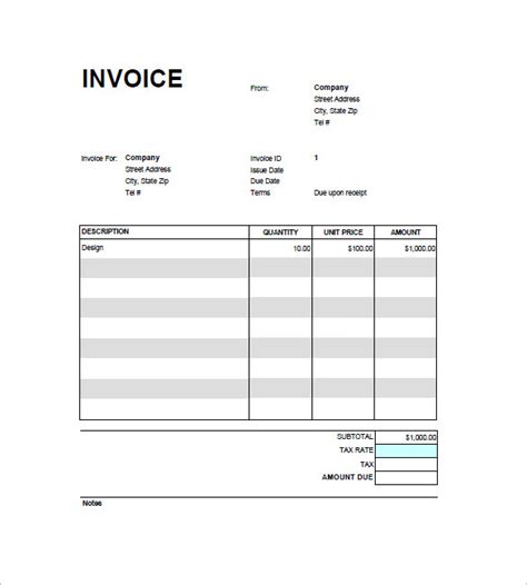Google Forms Invoice Template