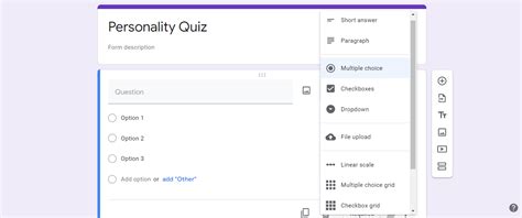 Google Forms Personality Quiz Template
