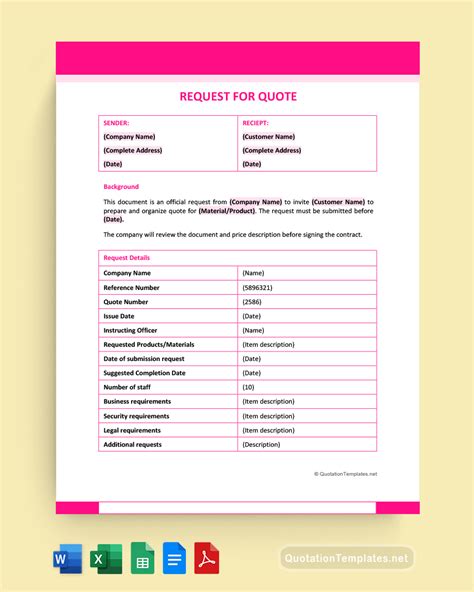 Google Forms Quote Template