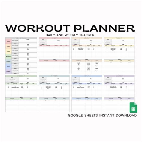 Google Sheet Workout Template