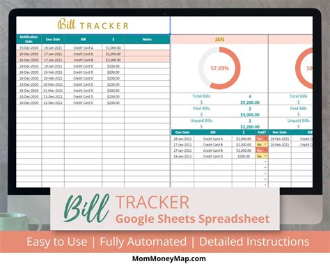 Google Sheets Bill Tracker Template