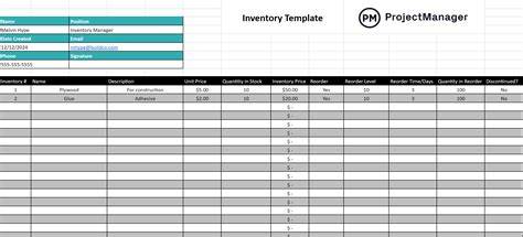 Google Sheets Inventory Tracking Template