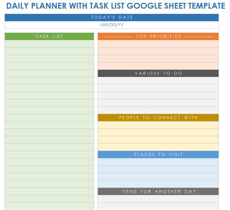 Google Sheets Planner Template