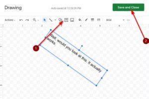 Google Sheets Rotate Text Box