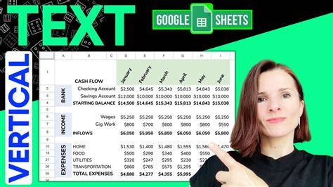 Google Sheets Horizontal to Vertical Text Rotation
