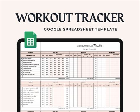 Google Sheets Workout Tracker Template