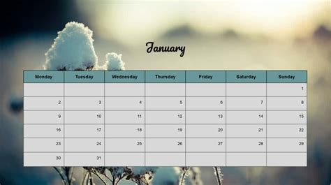 Google Slides Calendar Template Free