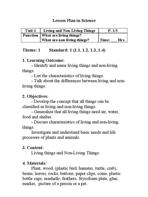 Grade 1 Lesson Plan … 