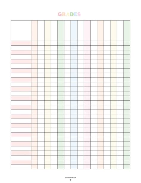 Gradebook Sheet Template