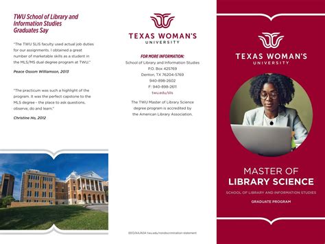 Graduate School Catalog For Library Science Twu