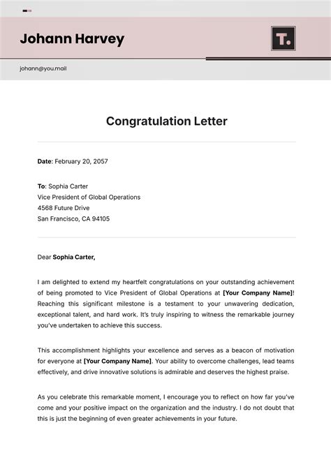 Graduation Letter Template