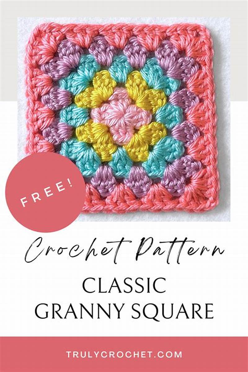 Granny Square Crochet Pattern Four Colors Tutorial