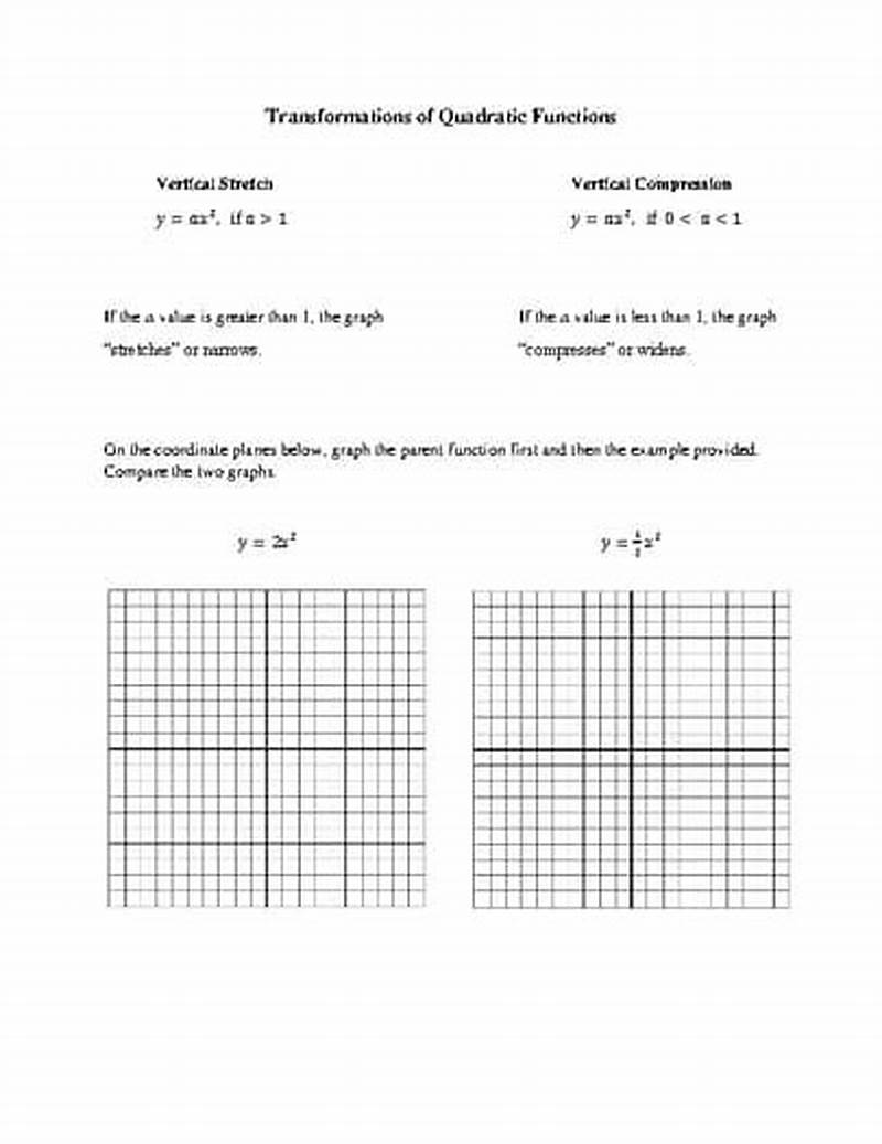 Graphing Quadratics Using Vertex Form Answer Key