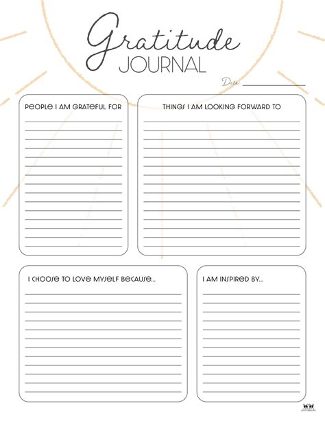 Gratitude Journal Templates