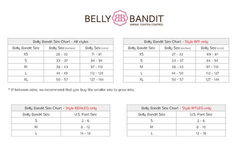 Grey Bandit Size Chart