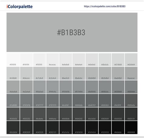 Grey Pantone Color Chart